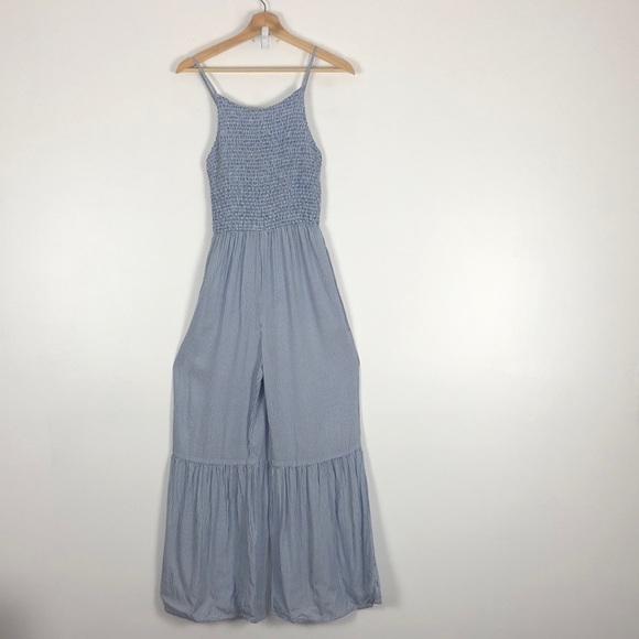 Japan adjustable spaghetti straps elastic stretch bodice wide leg jumpsuit Small - Picture 1 of 8